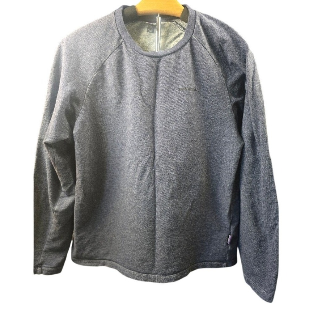 Patagonia Mens Organic Cotton Fitz Roy Logo Crewneck Sweatshirt Blue Small
